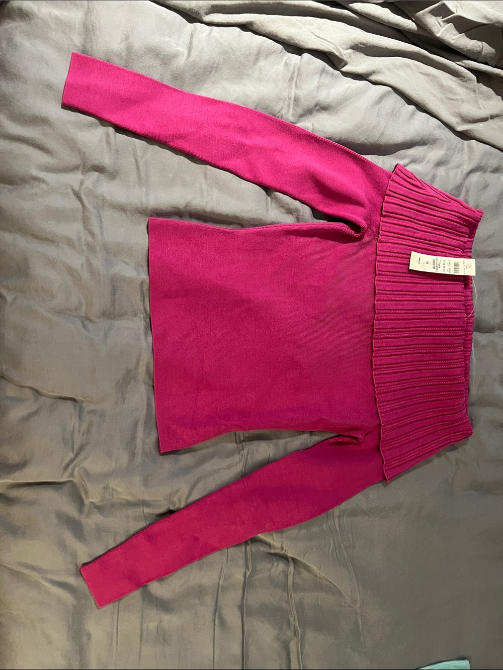 Lillie Rubin Girls Fuchsia Off-Shoulder Knit Top